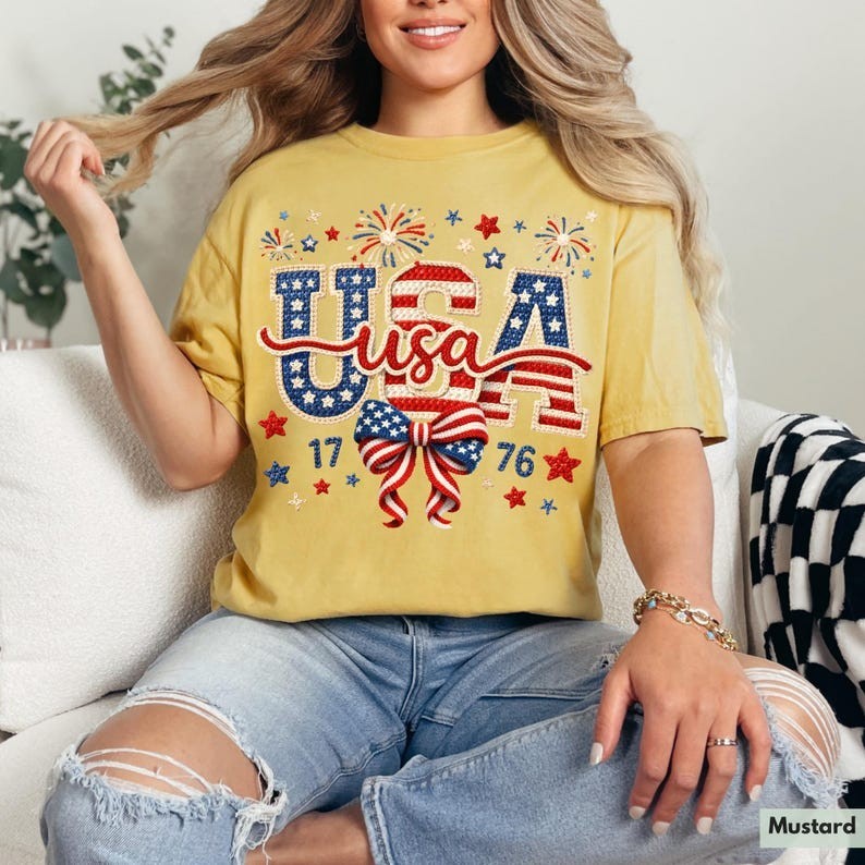 Comfort Colors USA Shirt for Independence Day TShirt for 4th of July – No Embro