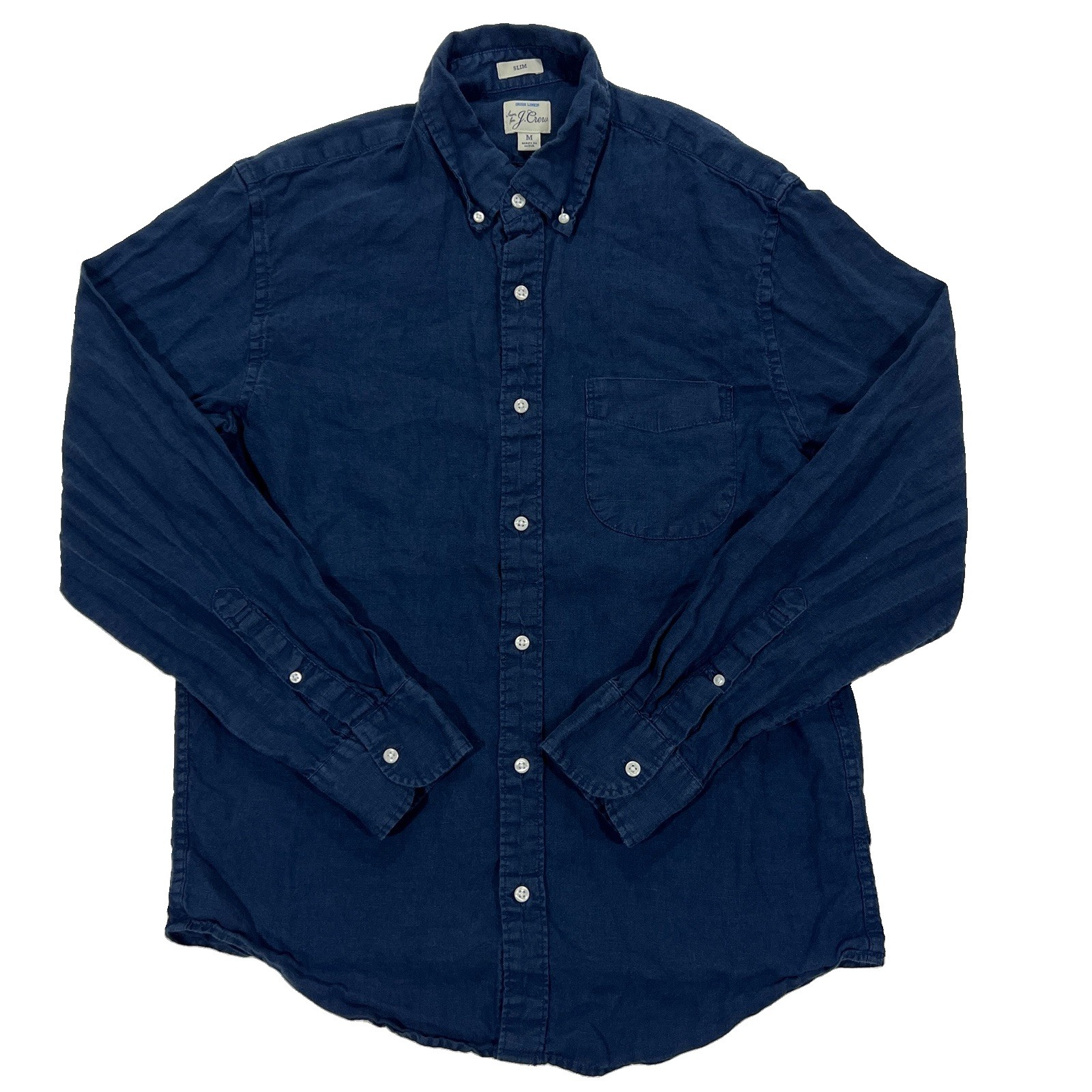 J.Crew Baird McNutt Irish Linen Slim Long Sleeve Button Down Shirt Mens Medium