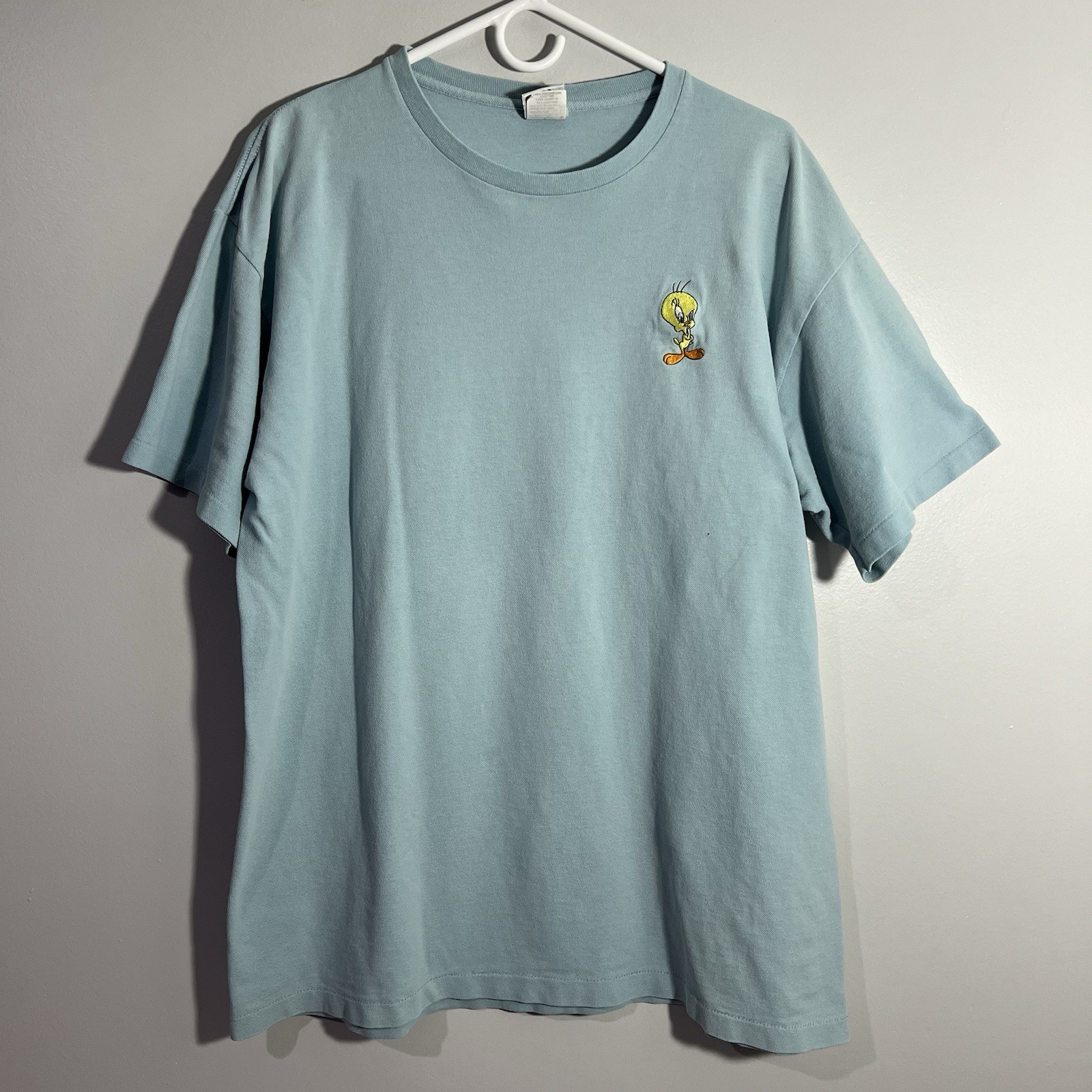 Vintage 1999 Six Flags Tweety Bird Looney Tunes Cartoon Blue T-Shirt Mens XL