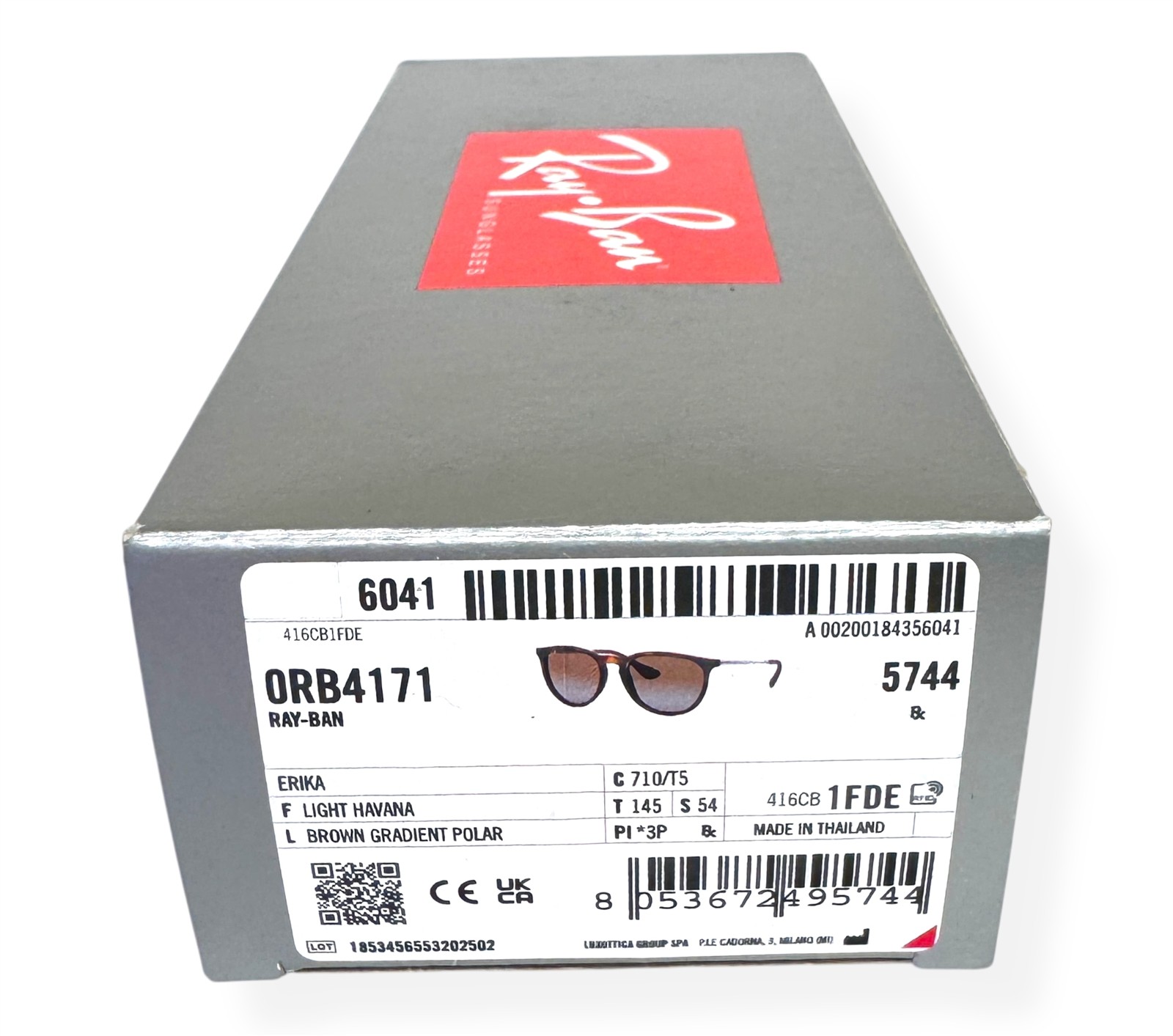 Ray-Ban Erika Sunglasses Polished Brown Tortoise Polarized RB 4171 710/T5 w/case