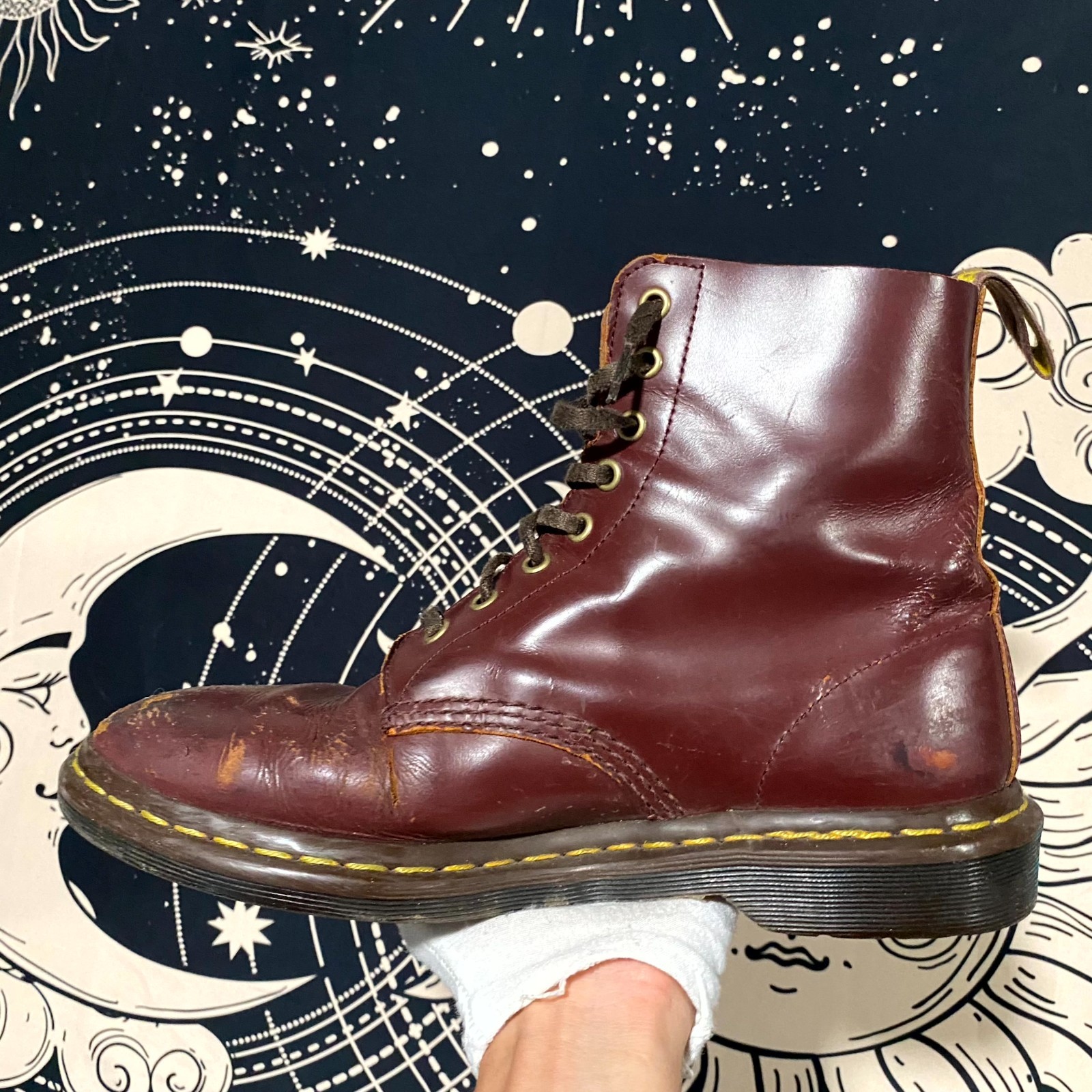 Dr. Martens 1460 Combat Boot Men’s Brown Leather Ankle Lace-Up Workwear Utility
