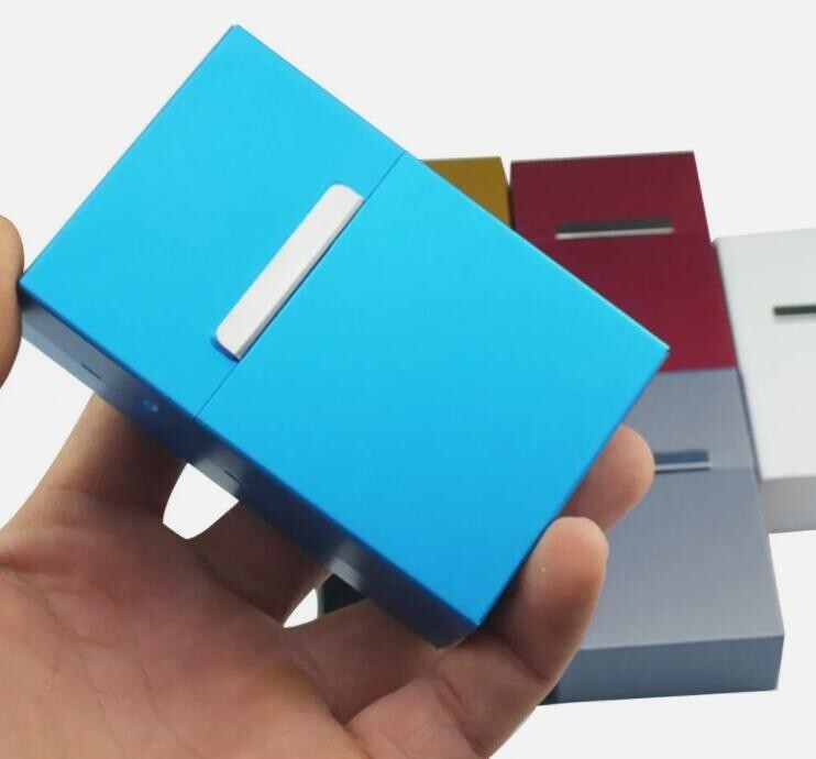 Male Smoke Case Aluminum Cigarette Case Tobacco Holder Pocket Storage Box Gift
