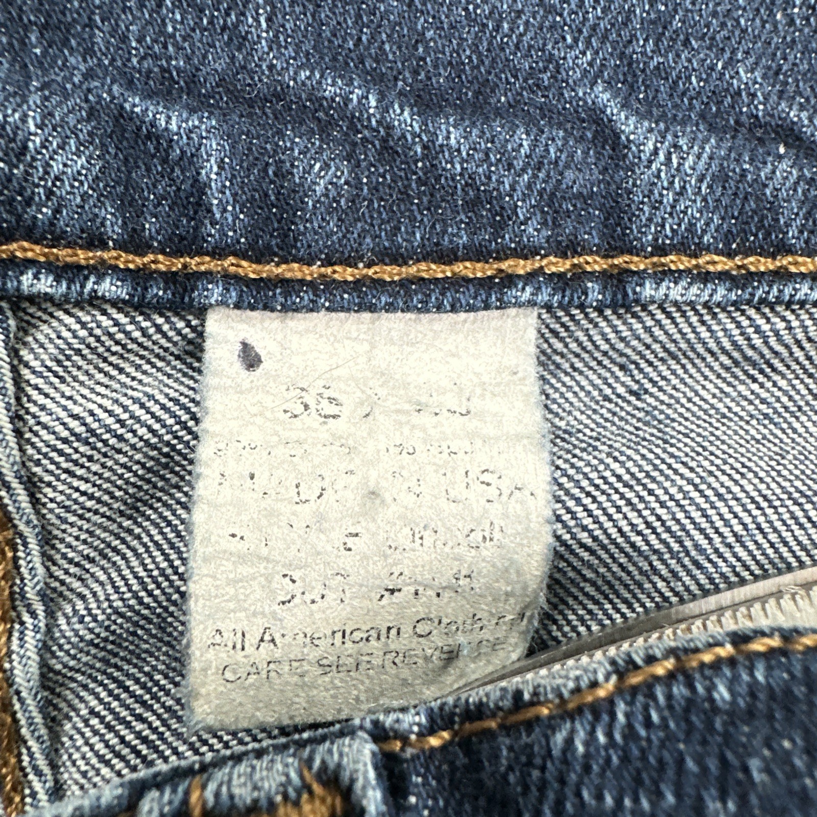 All American Clothing Co Straight Leg Jeans Men 36×32 Blue Dark Wash Made in USA