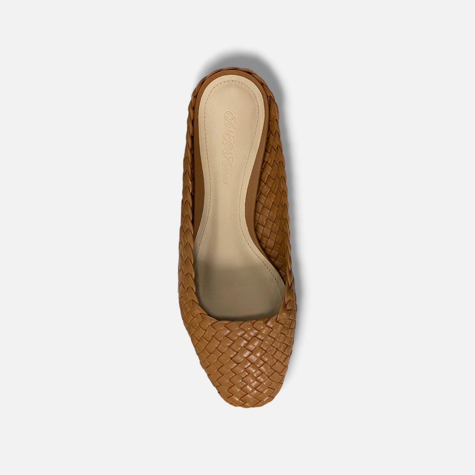 Saks Fifth Avenue Women’s Brown Woven Leather Mule Flats Shoes Size EU:37 US:7