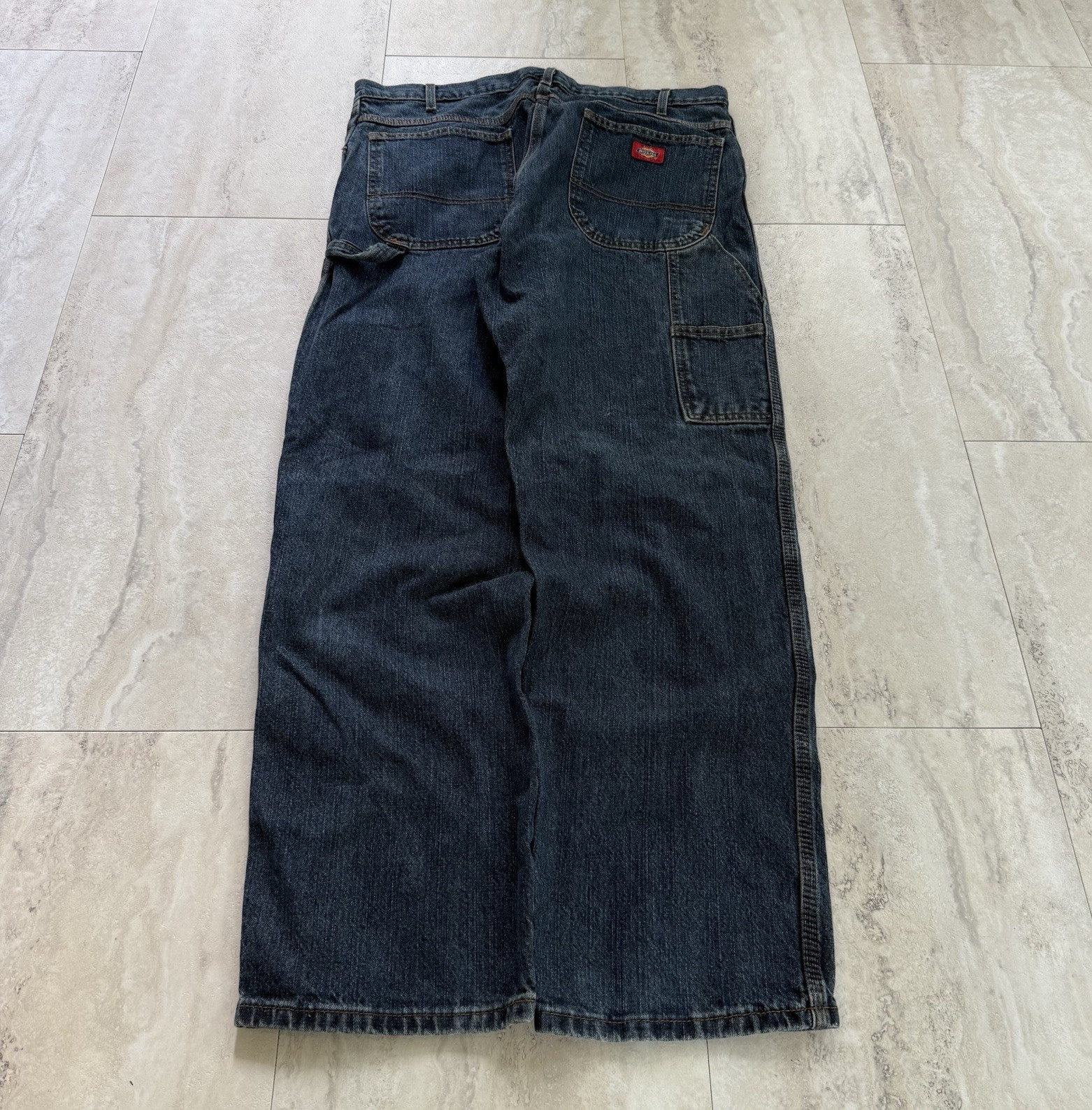 Dickies Red Tab Baggy Men’s Dark Wash Denim Carpenter Jeans Relaxed Fit Pockets
