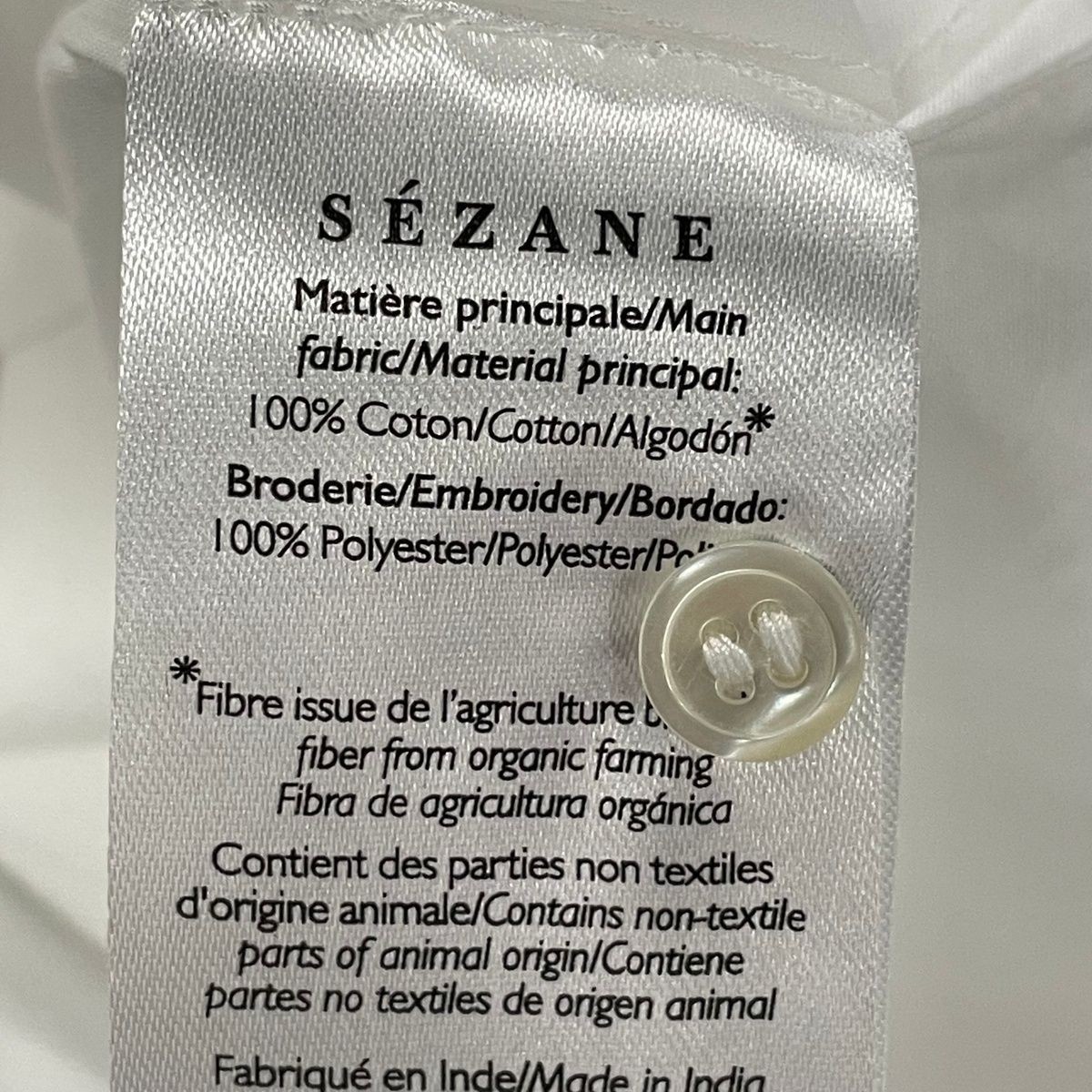 SEZANE Raphaelle Long Sleeve Shirt Women’s Size 4 Ecru S261SH1017E