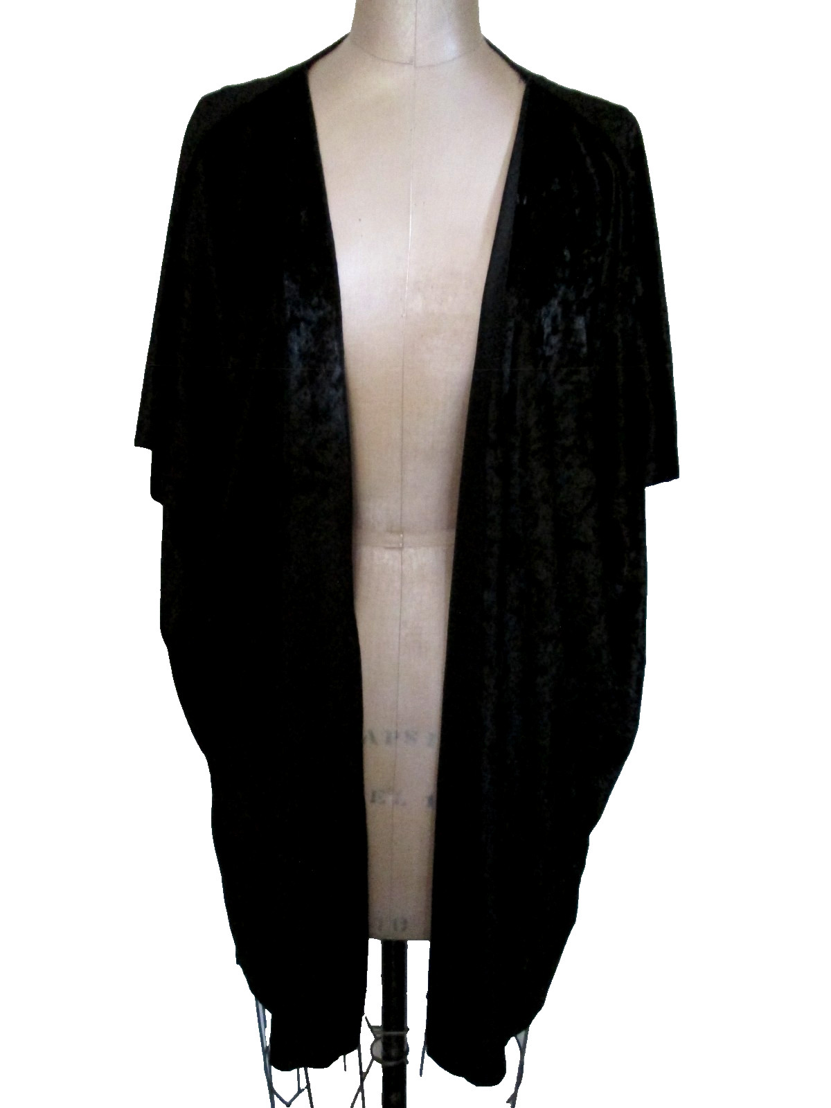 SHIELA ROSE BLACK VELVET ARM IN PONCHO OPEN FRONT NWT! SZ XL UNLINED ALL SEASONS