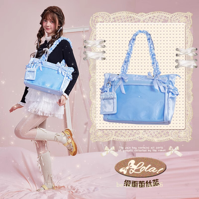 Lolita Ribbon Itabag Transparent Tote Girls Handbag Shoulder Bag Crossbody Bags