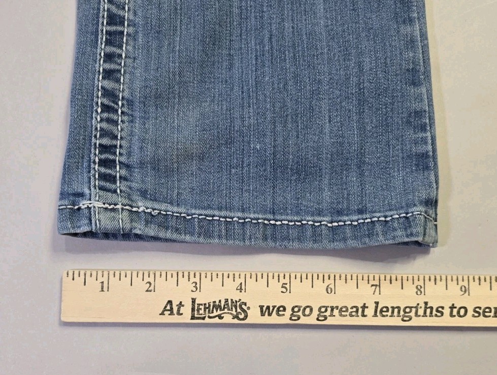 Rock 47 Wrangler Womens Jeans 27×36 Fits 29×36 Low Rise Boot Cut WJX70DR