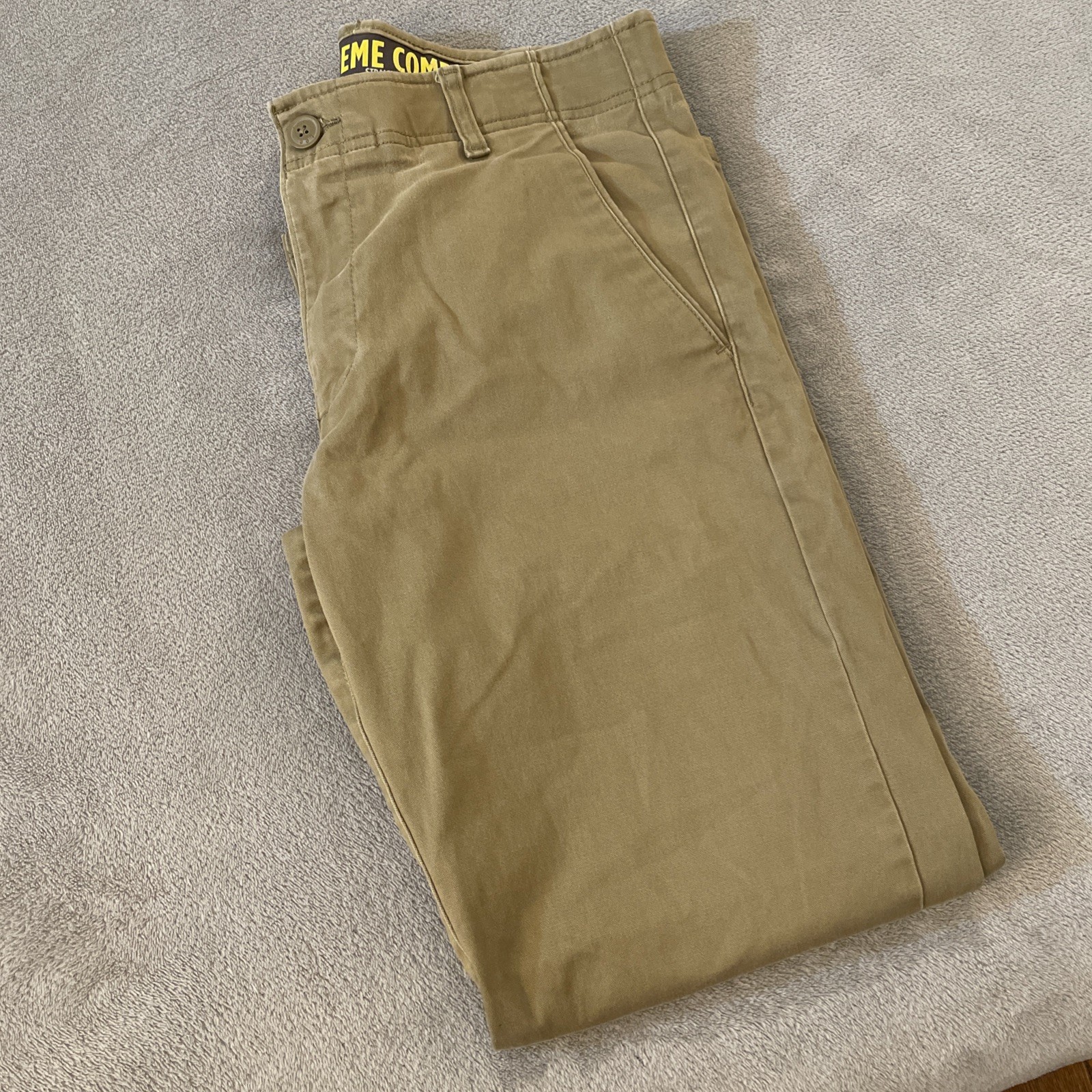 Lee Extreme Motion Pants Men’s 32×30 Beige Brown Cotton Chinos Workwear Stretch