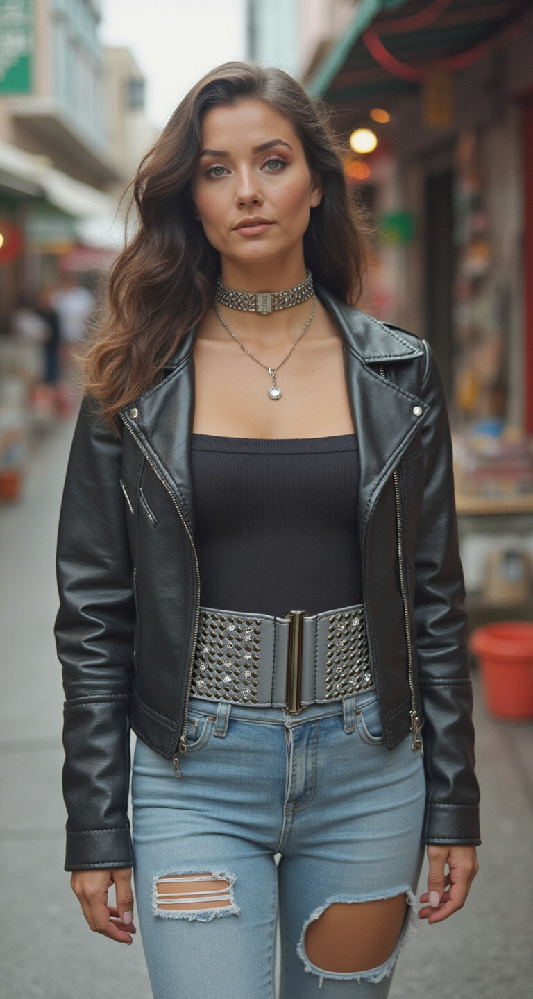 Women Silver Elastic Wide Waistband Fashion Teen Style Belt Metal Studs Fit S M