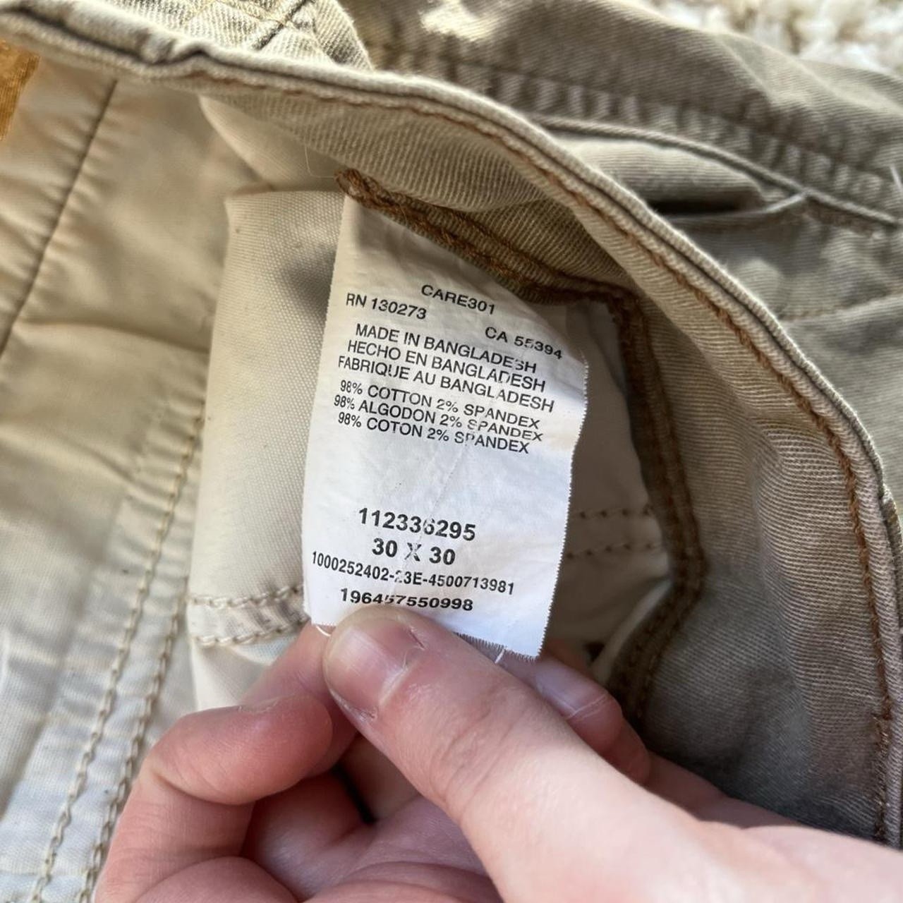 Wrangler Men’s Beige Cargo Pants 30W Cotton/Spandex Twill Regular Straight