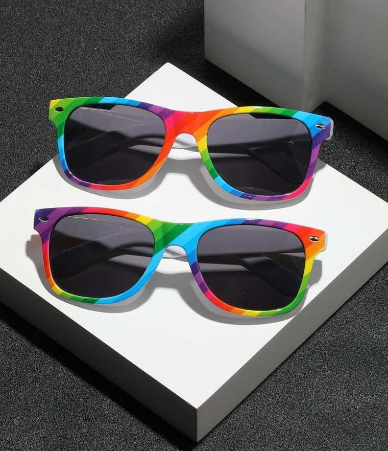 9 PCS Bundle Costume LGBTQ Pride Rainbow Flag Sunglasses Headband Socks Necklace
