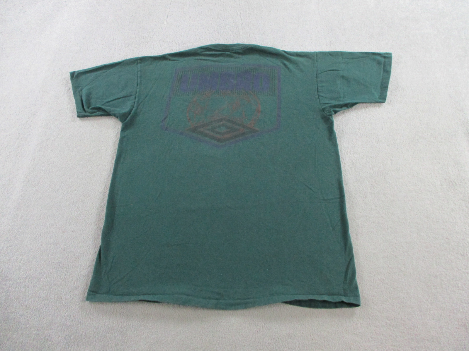 VINTAGE Umbro Shirt Adult XL Green Made in USA Single Stitch Graphic Print Logo