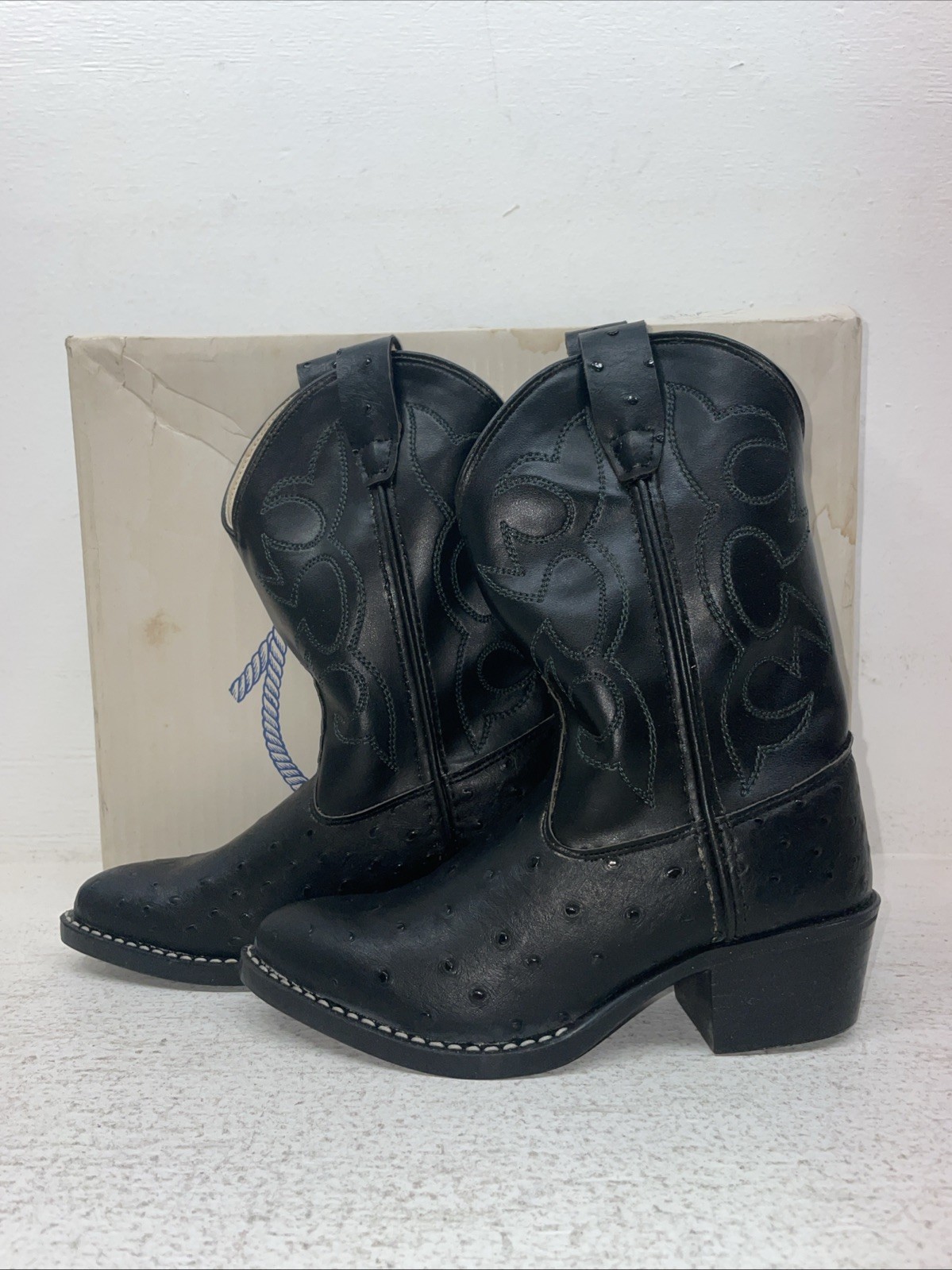 New Kids Black A Jama Product Cowboy Boots. J 9110 12.5 12 1/2. 23-3