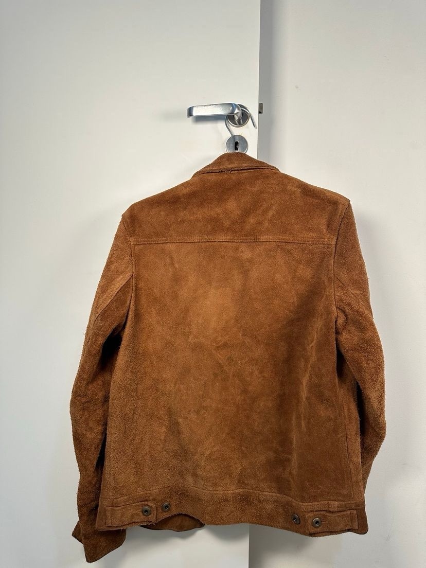Schott 375 Perfecto Size S Men’s Unlined Roughout Suede Trucker Jacket