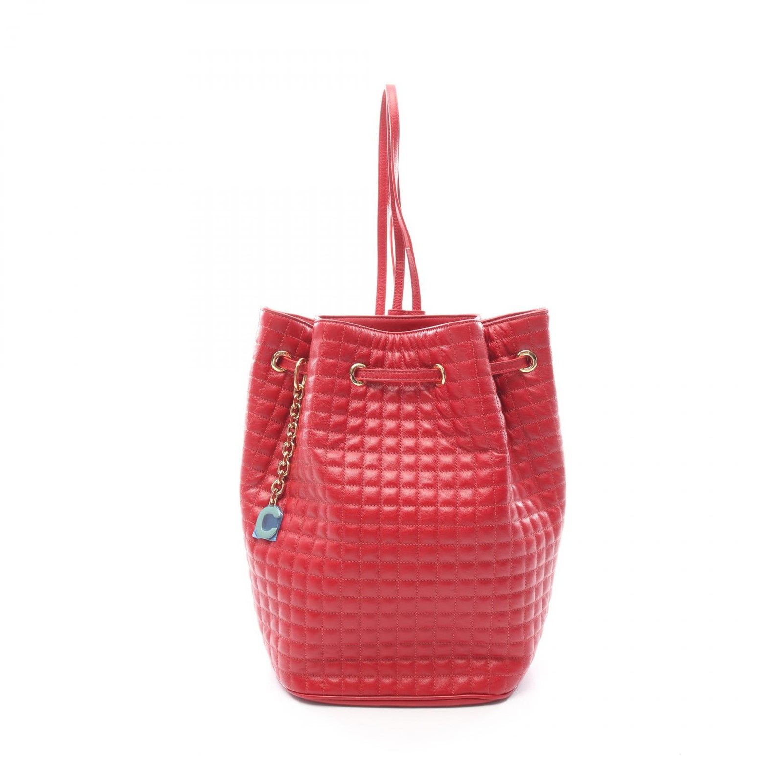 CELINE C Charm Small 188373BFI Backpack Leather Red Women’s Bag #MMB4373
