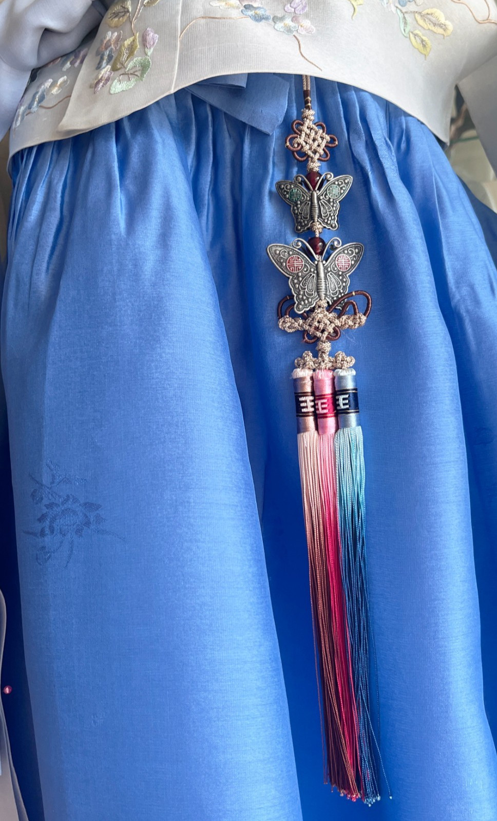 Rare Vintage Dual Butterfly Norigae-Korean Traditional Hanbok Accessory Tassel