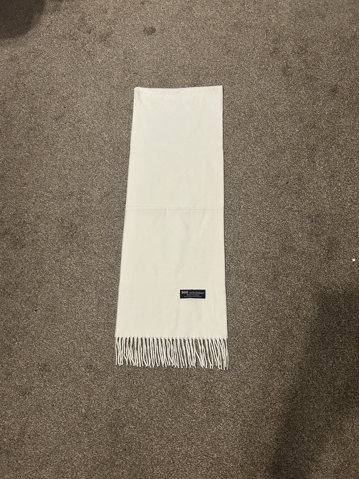 DESIGNER SCARF, SCOTLAND, 64 INCHES, COLOR: Ivory 100 PERCENT CASHMERE,