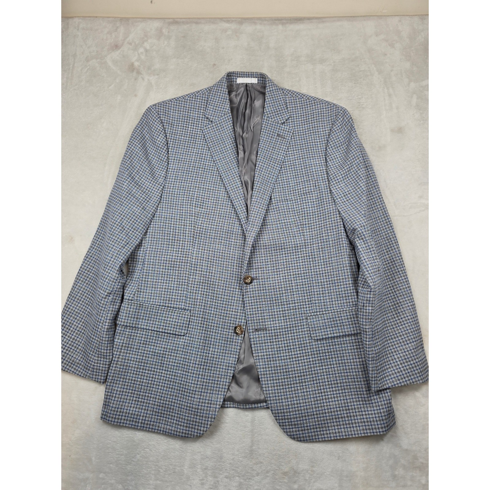 LRL Ralph Lauren Check Sport Coat Mens 43R 42 44 Blue Grey Plaid Blazer NEW