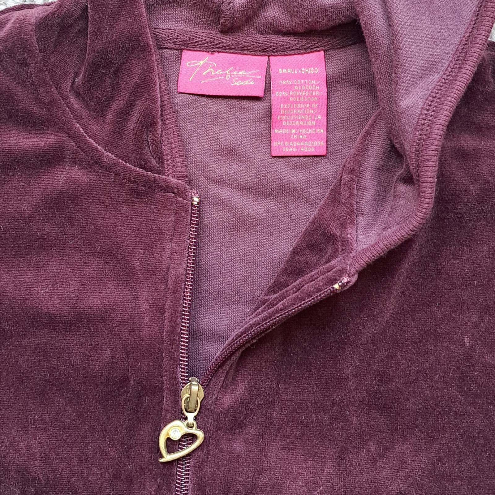 NWT New Vintage Thalia Sodi Suede-feel Burgandy Hoodie Hooded Jacket Size Small