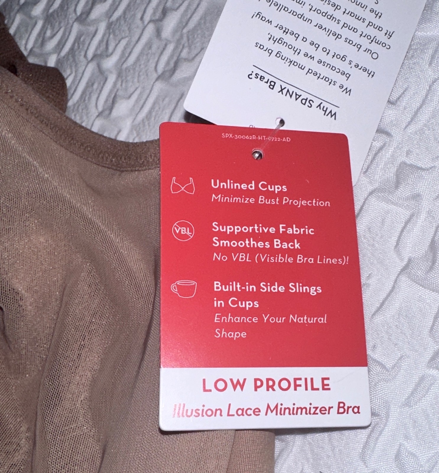 SPANX Illusion Lace Cafe Au Lait Rose Minimizer Underwire Bra 32G 34G 36DD 38DD