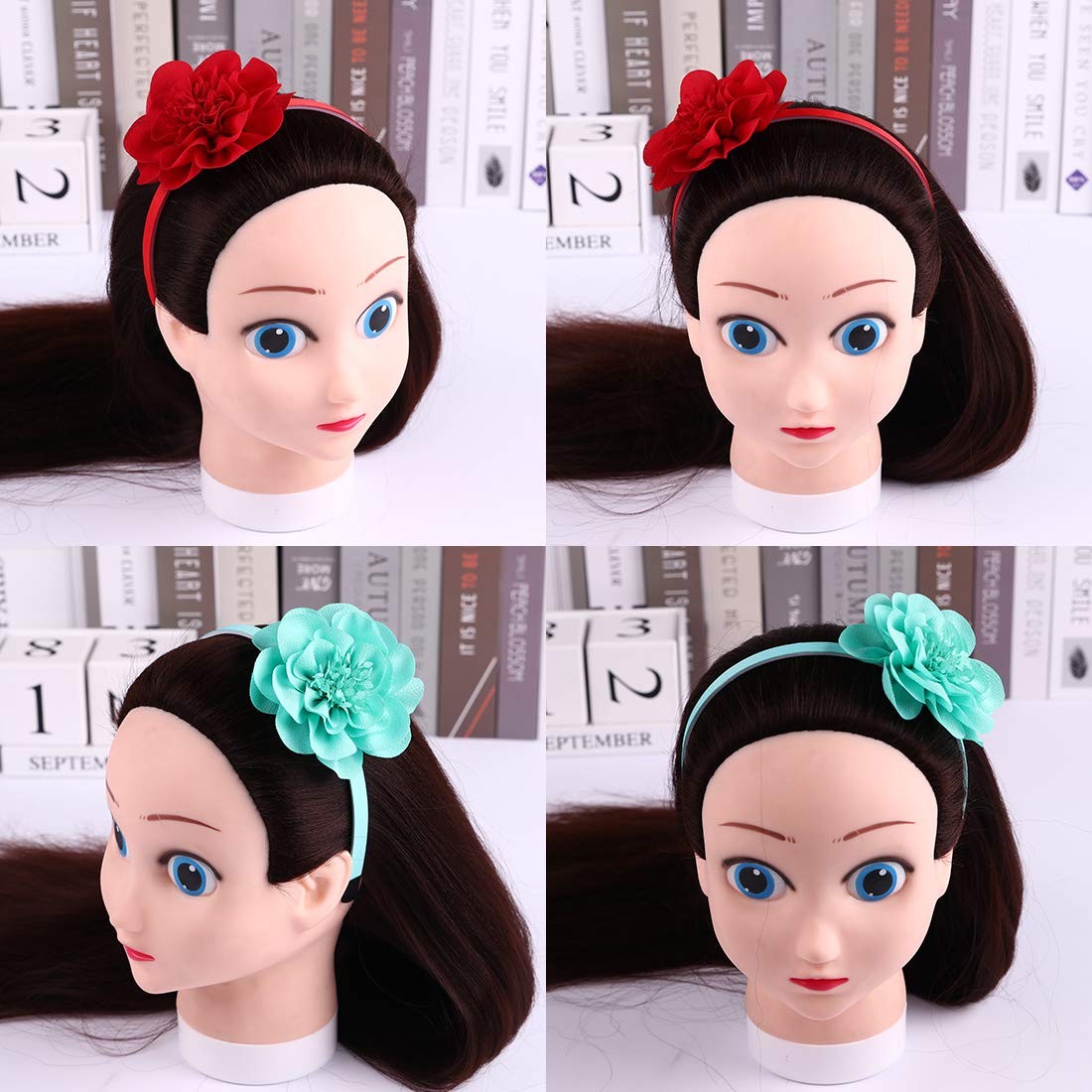 XIMA 10pcs Chiffon 10 Count (Pack of 1), 10PCS-Chiffon Flower Girls Headbands