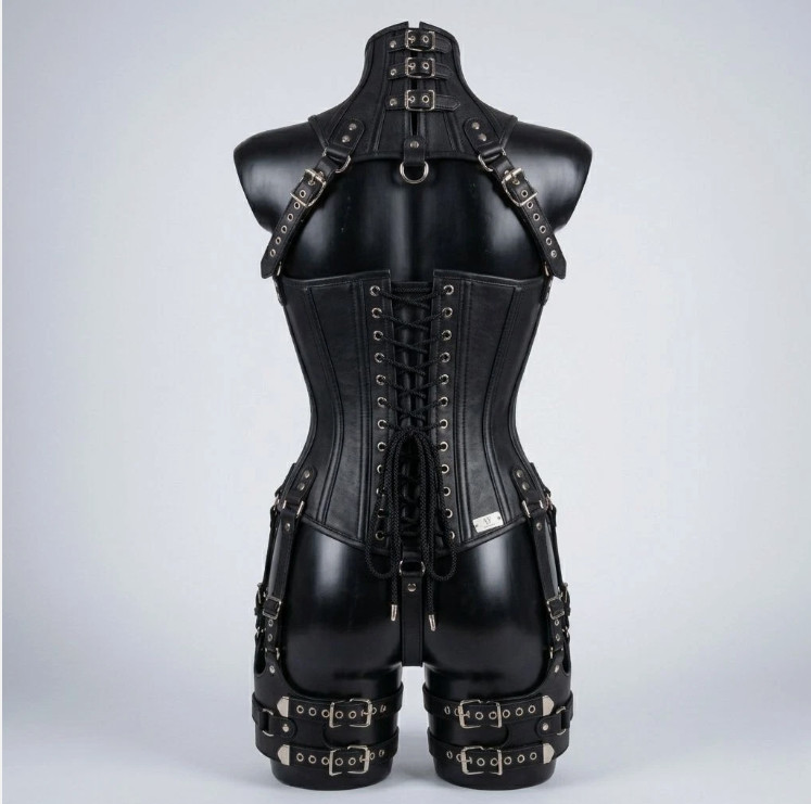 Handmade Genuine Leather Corset Zip Front Lace Up Waist Cincher Custom Made
