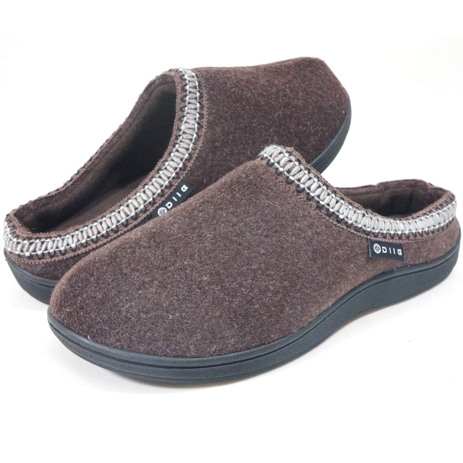 Men’s Memory Foam Slippers Warm Plush House Shoe with Anti-Skid Sole Comfortable