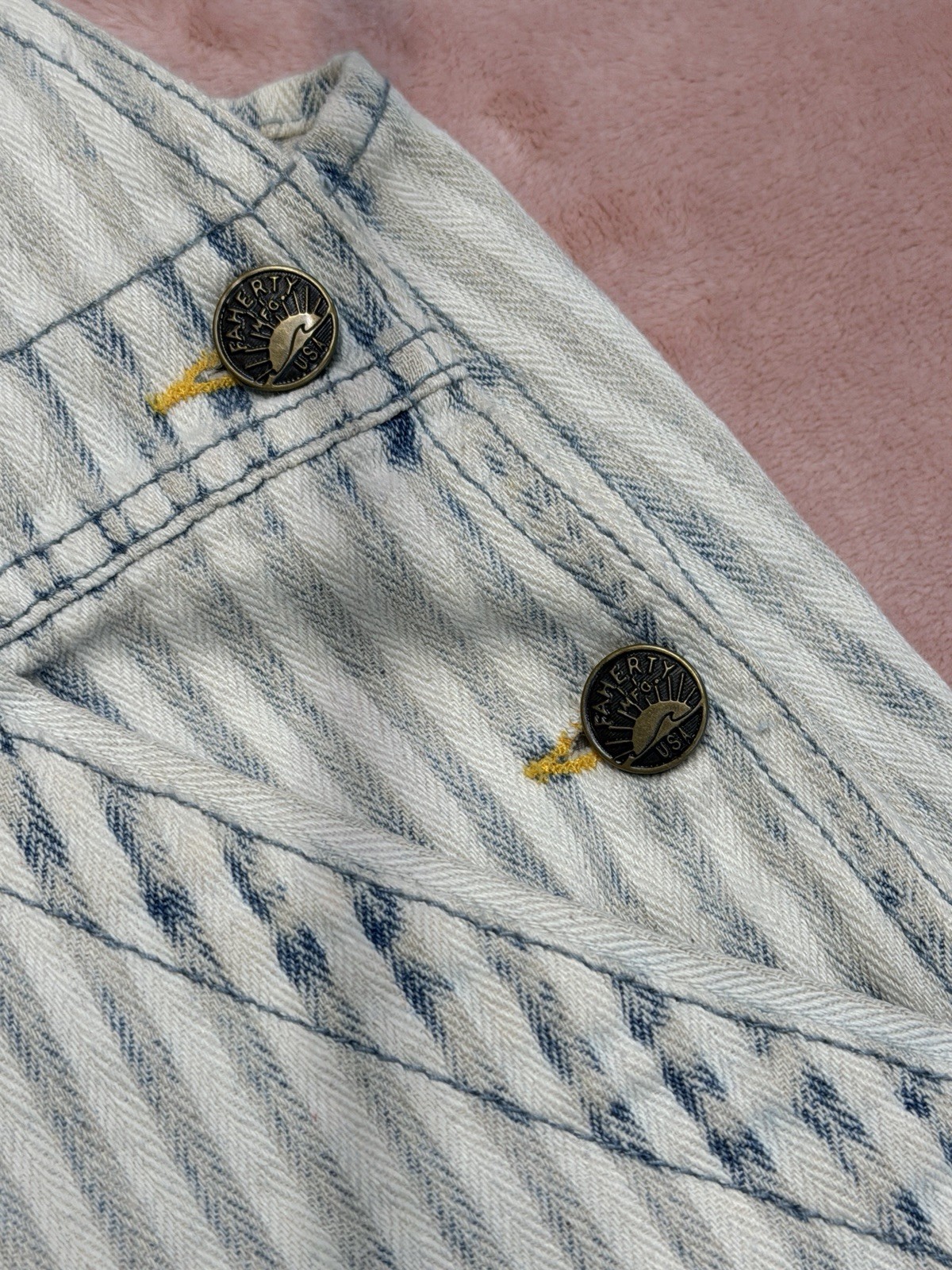 NWOT Faherty Skirt Overall M Topsail Skirtall Indigo Railroad Hickory Stripe Bib