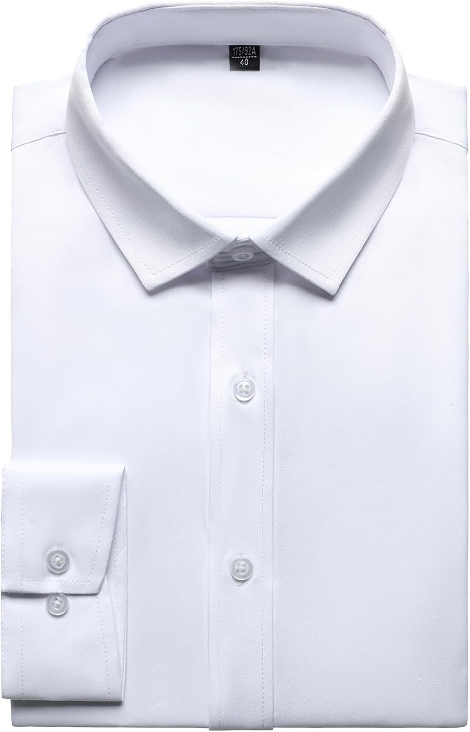 Men’s Wrinkle-Resistant Formal Stretch Dress Shirt, Button Down for Wedding