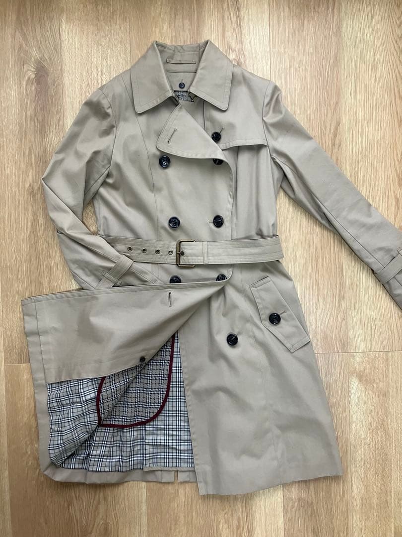 Burberry Blue Label Trench Coat with Liner Check 38