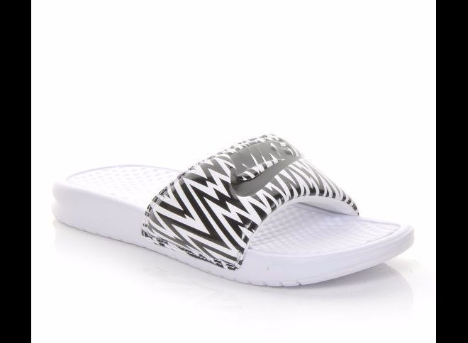 Nike Sandals Women’s Nike Benassi JDI Print Slide Sandals White/Black NWT