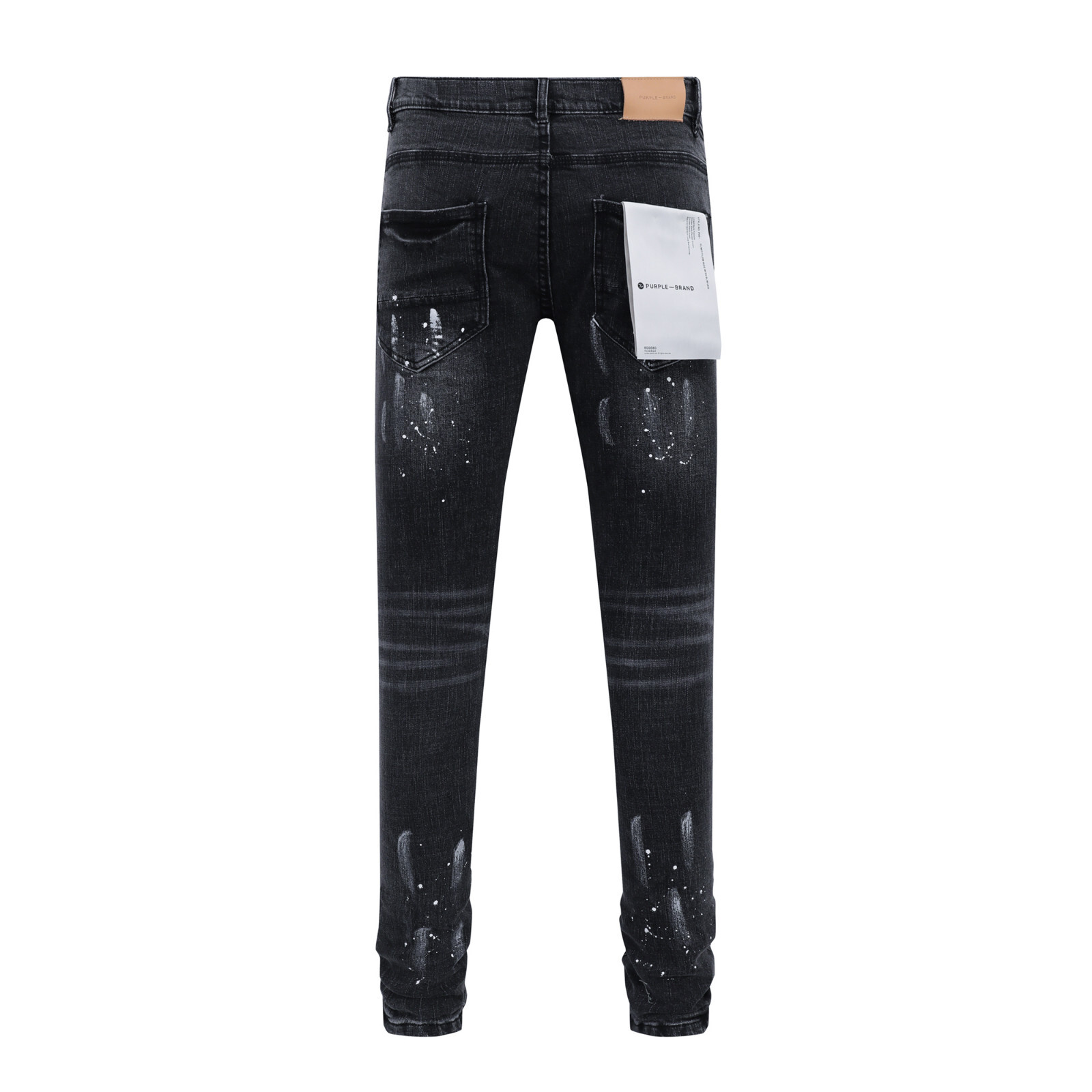 Black Purple Brand Men’s Personality Logo Fashion Slim Fit Splash-Ink Jeans