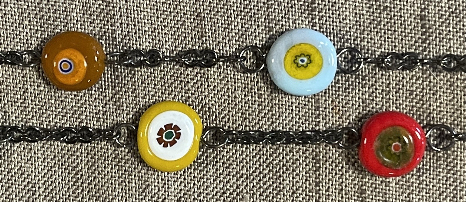 MURANO GLASS MILLEFIORI VENETIAN BEADS on Chain Sunglass Glasses Leash Croakies