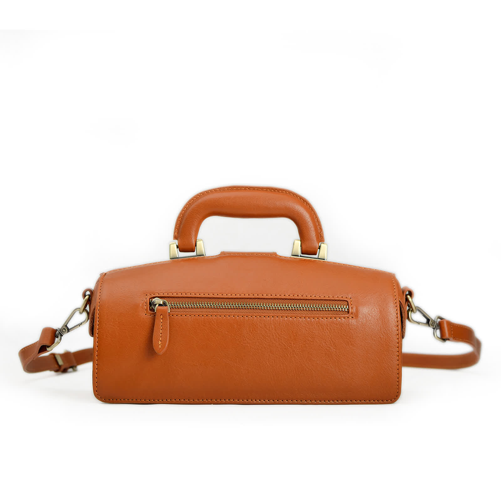 Erivis Coffee Women Leather Shoulder Bag Doctor Handbag with Pockets