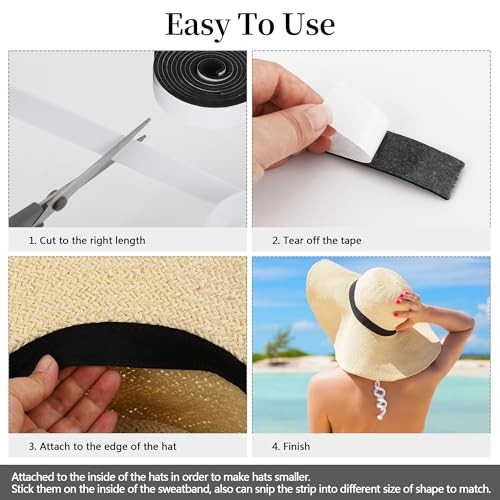 Hat Tape Roll 160″ Hats Size Reducer Insert Foam Filler Cap Sizing Tape Self