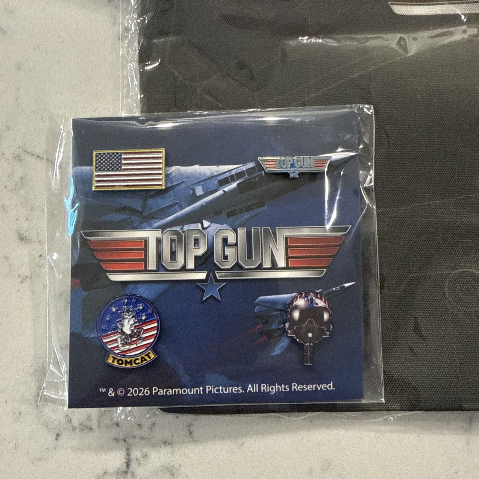 Boston Scally Co Top Gun Small Cap Green Gray Dust Bag Pin Set Maverick Awesome!
