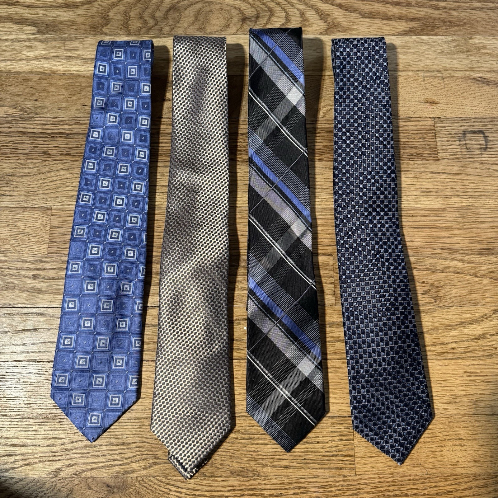Michael Kors Tommy Hilfiger Mens Silk Tie Bundle 4pc Extra Long Plaid Geometric