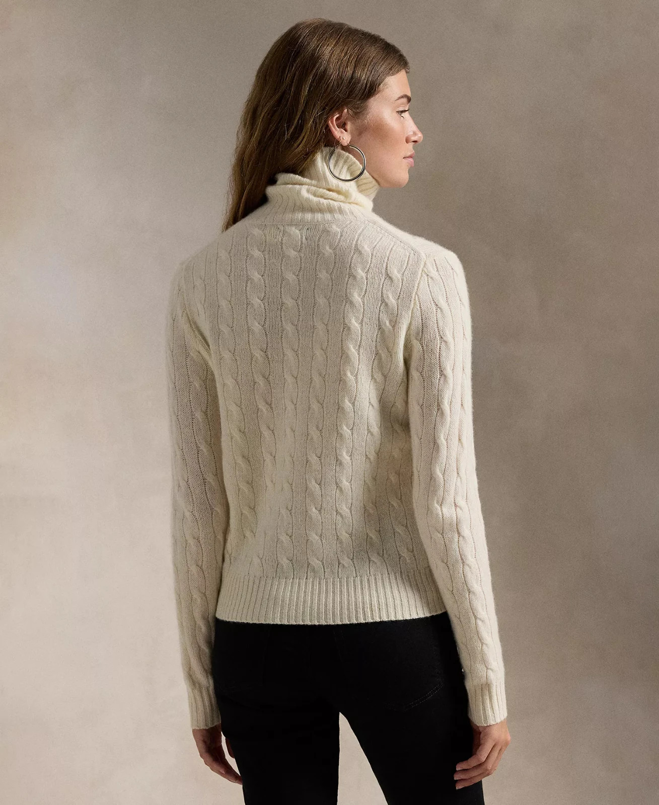 Polo – Women’s Classics 90% Wool 10% Cashmere Turtleneck Sweater, White, XS
