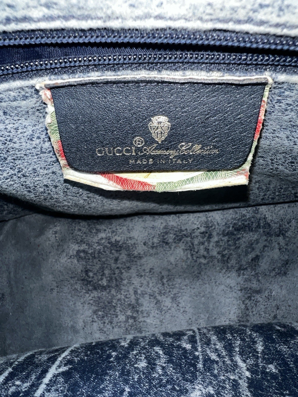 Vintage Gucci GG Supreme Monogram Small Top Handle Tote Navy Italy