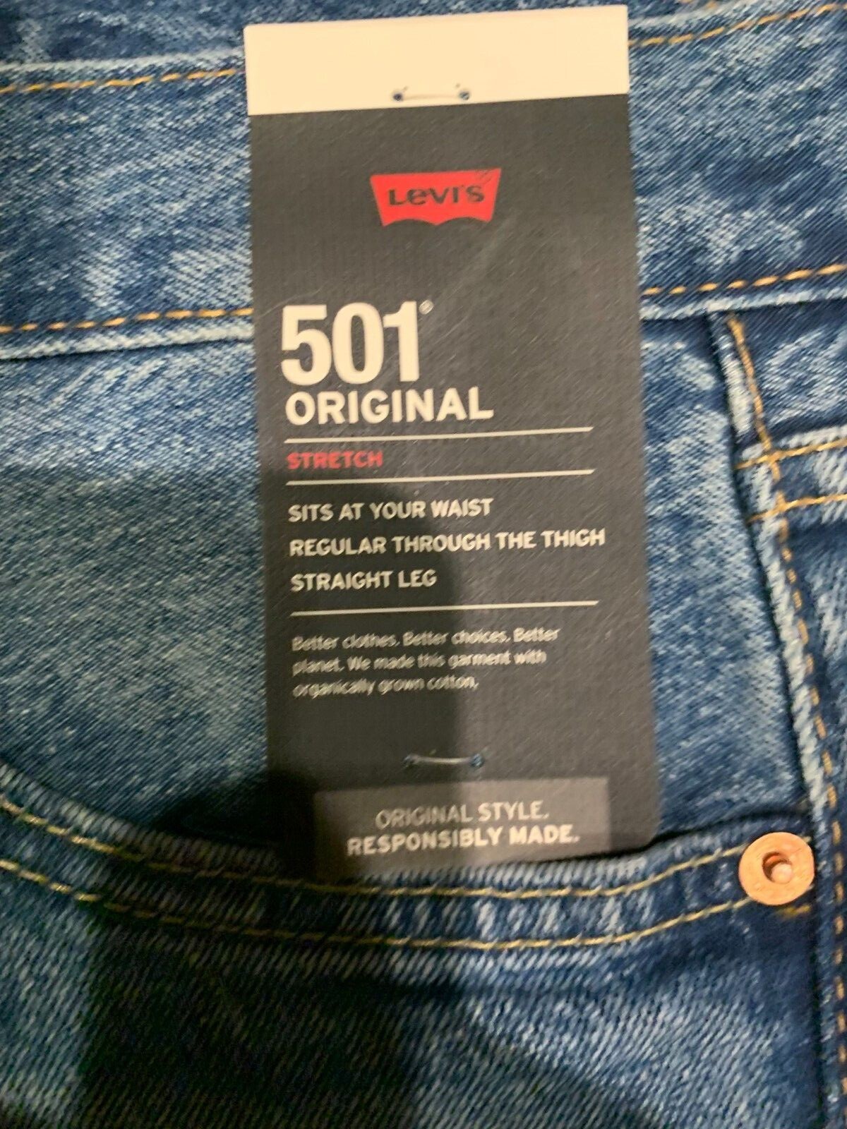 Levi’s Premium 501 Straight Jeans W Stretch Men’s Sizes RT$89.50 NWT 3283