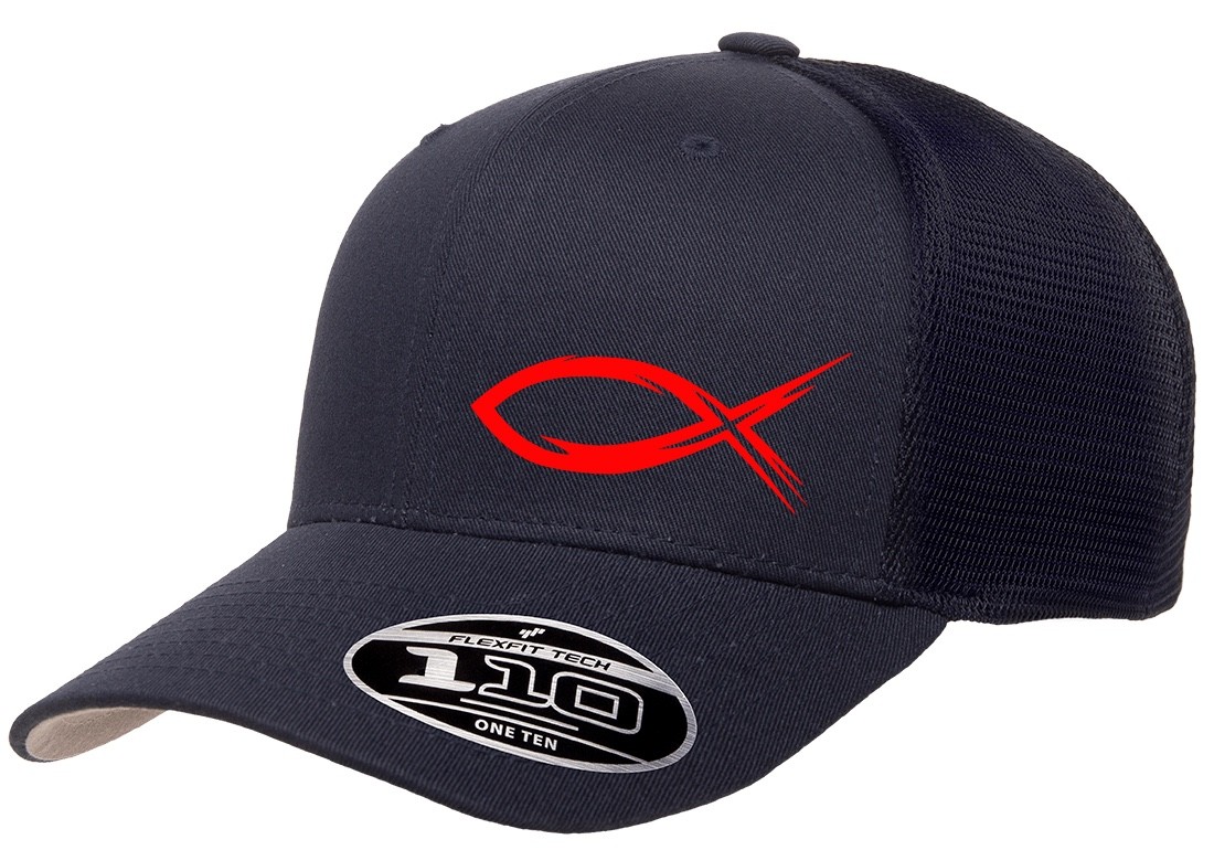 GOD JESUS RELIGION FISH TRUCKER SNAPBACK FLEXFIT 110M HAT *FREE SHIPPING*