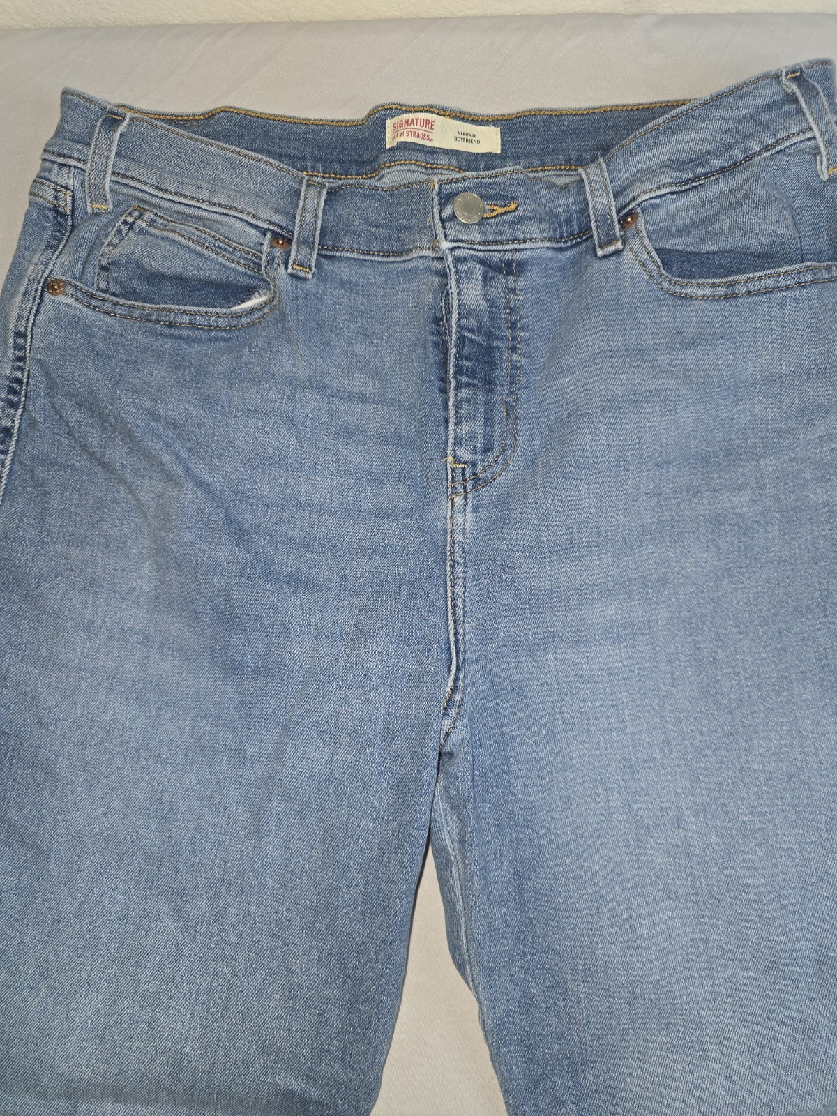 Levis Signature Heritage Boyfriend Capri Ankle Jeans Size 14 Womens Blue