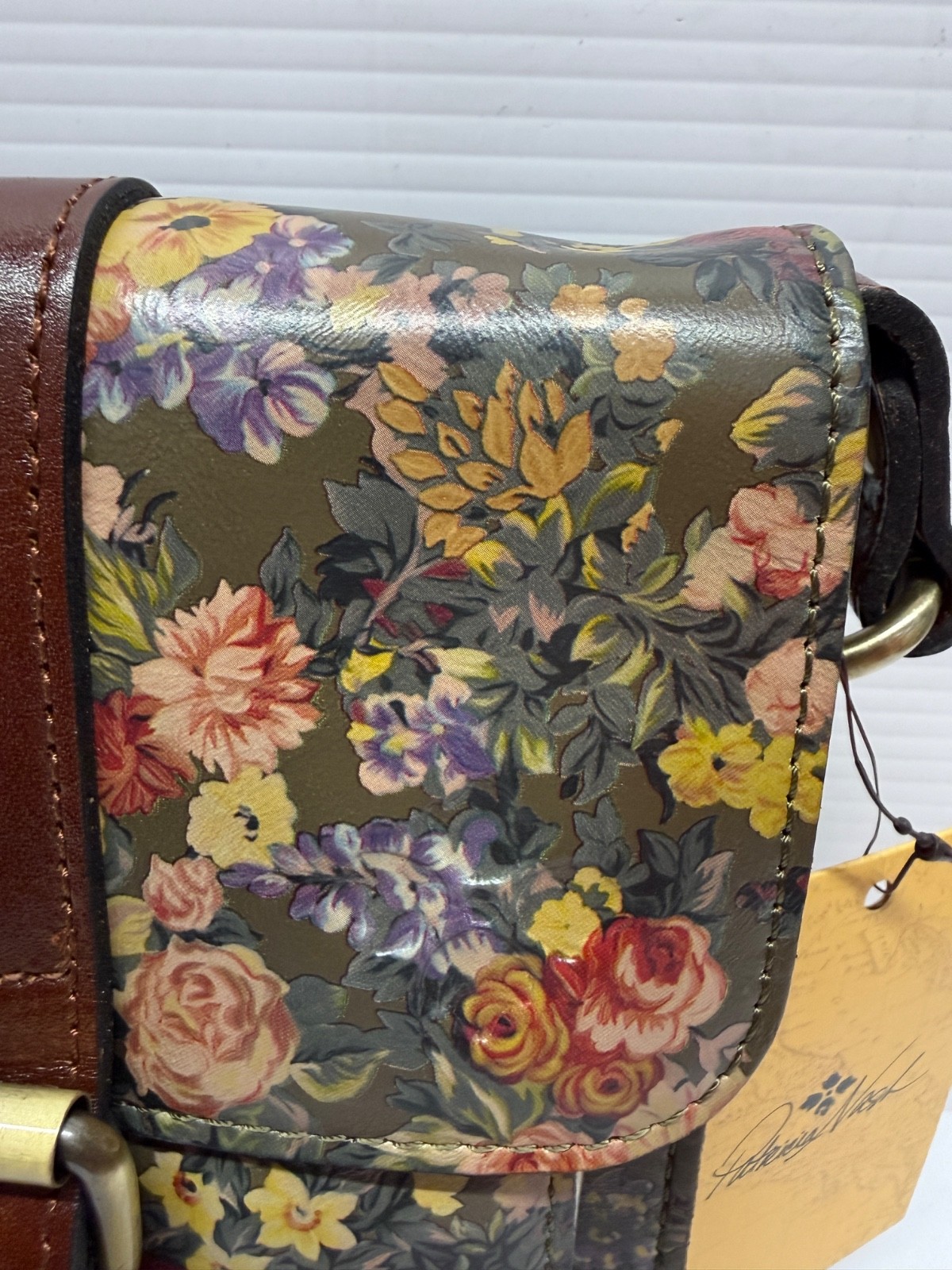 PATRICIA NASH CASCINA Leather Adjustable Crossbody ENGLISH COUNTRY GARDEN NEW