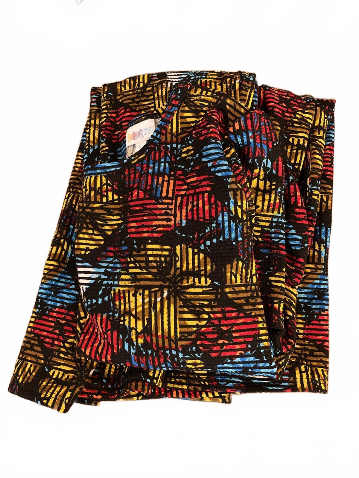 LuLaRoe Dress Mini Women’s Large Puff Shoulder Pleated Retro