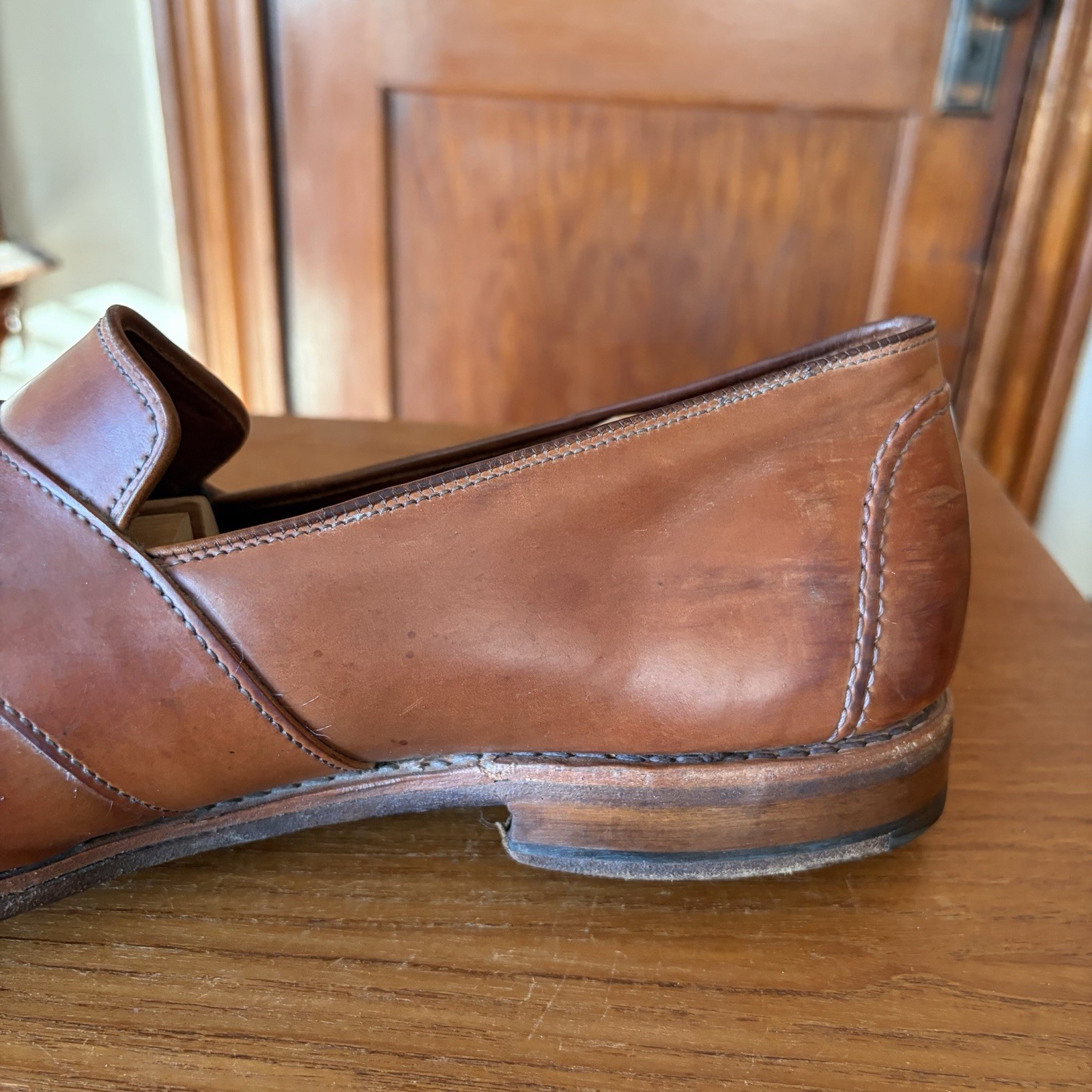 ALLEN EDMONDS 13EEE NATURAL SHELL CORDOVAN RANDOLPH LOAFERS SHOES 13 3E