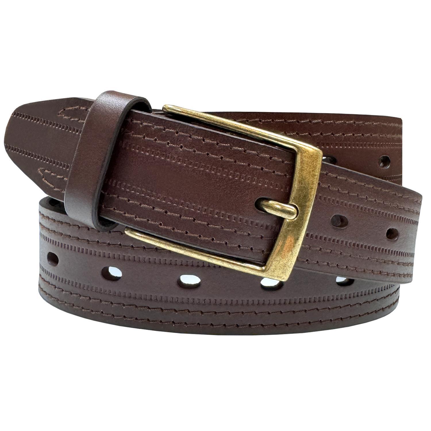Men’s Belts One Piece 100% Genuine Leather Work Business Dress Belt