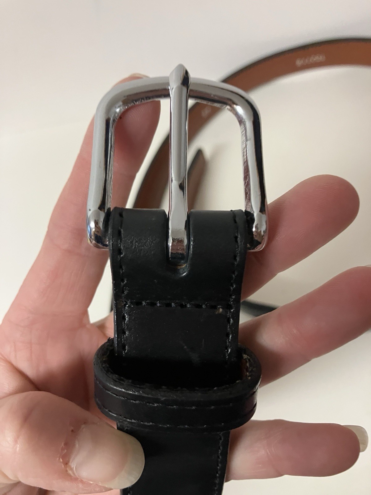 USA Made Handcrafted by the Amish Black Leather Belt Size 42 1.25’’ Wide Holster