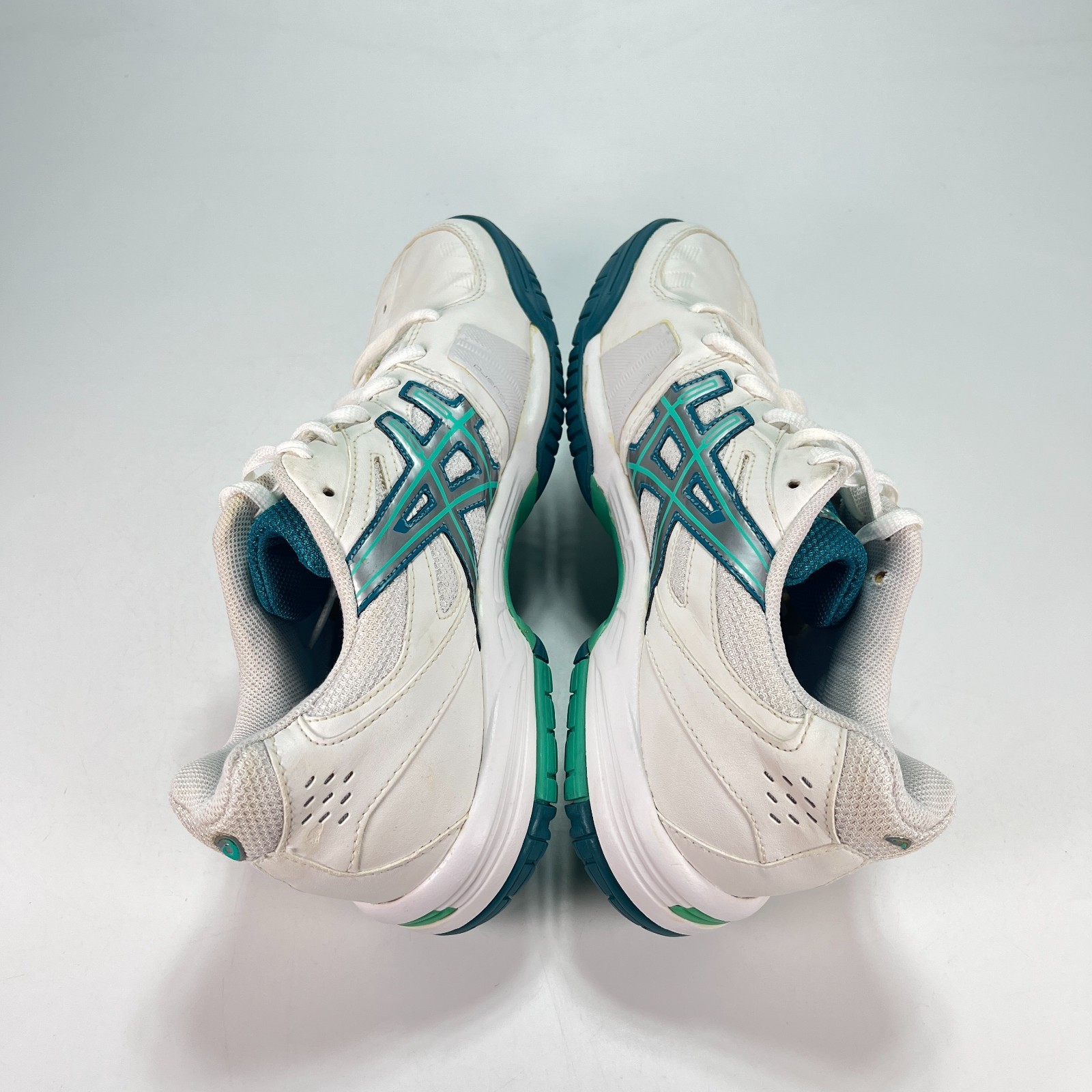 ASICS GEL-GAME White Teal Silver Athletic Lace Tennis Shoes E356Y Women’s Size 8